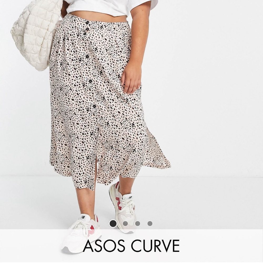 ASOS Curve leopard print Midi Skirt
